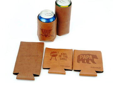 TOPONE ACCESSORIES LIMITED Custom Can Cooler PU Leather Surface Koozie Topone Accessories Ltd.