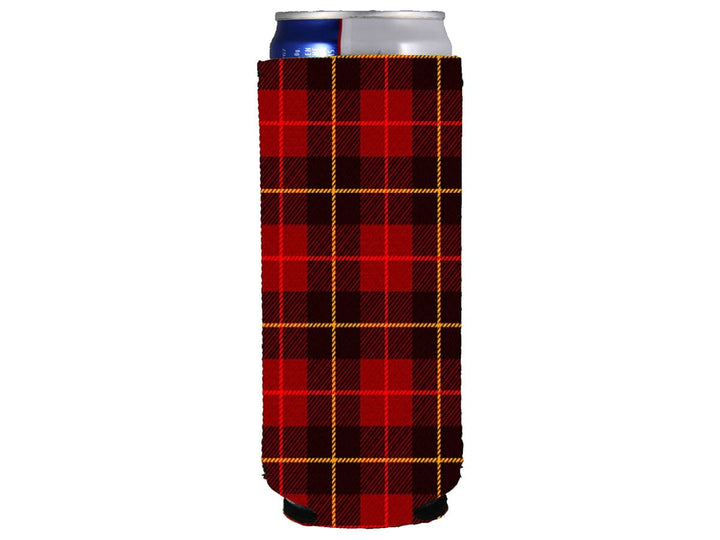 TOPONE ACCESSORIES LIMITED Custom Can Cooler Flannel Plaid Pattern Surface Sleeve Topone Accessories Ltd. 